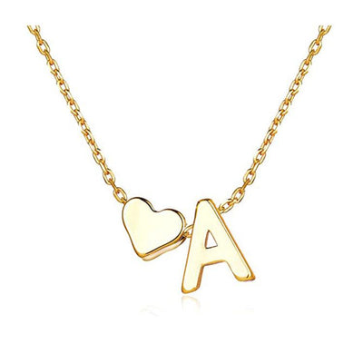 Gwenda Tiny Initial Heart Necklace - Hot fashionista