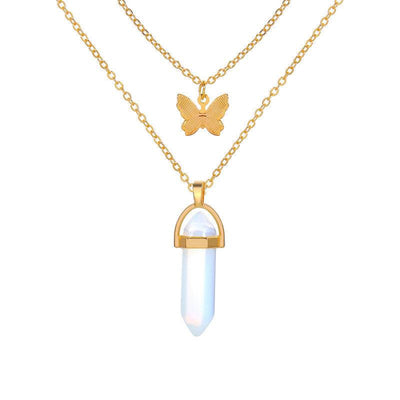 Imogen Crystal Butterfly Pendant Cable Chain Necklace