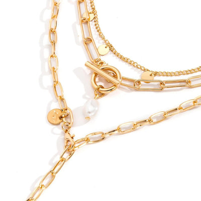Hattie Link Chain Pearl Necklace - Hot fashionista