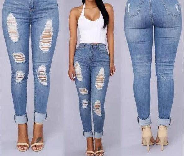 Cassandra Skinny Ripped Jeans - Hot fashionista