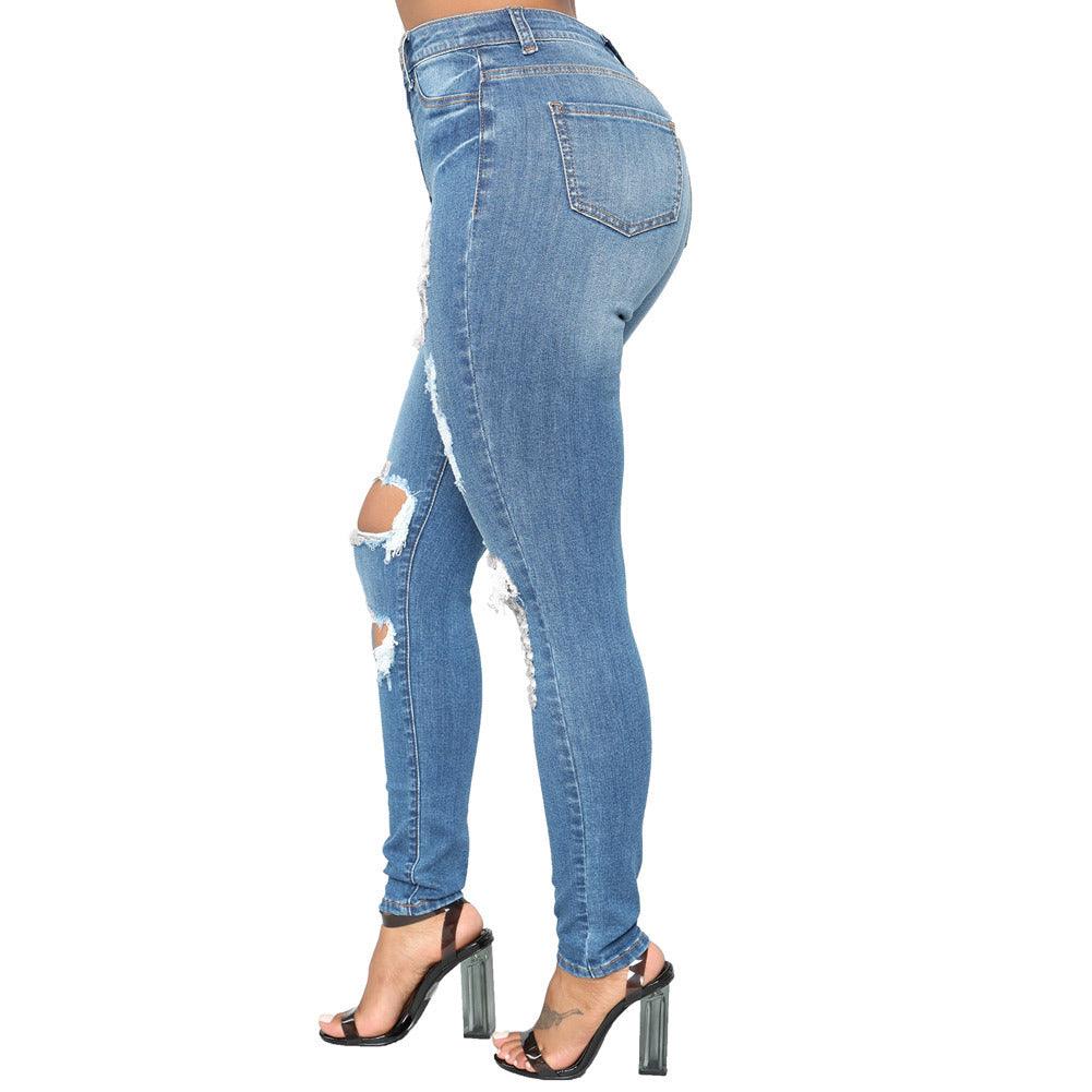 Saniya Tattered High Waist Denim Jeans - Hot fashionista