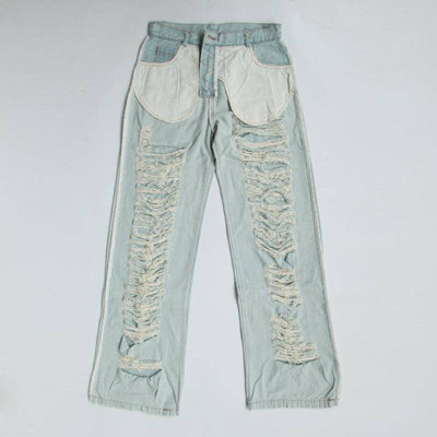 Nina Hollow Out Denim Wide Jeans - Hot fashionista