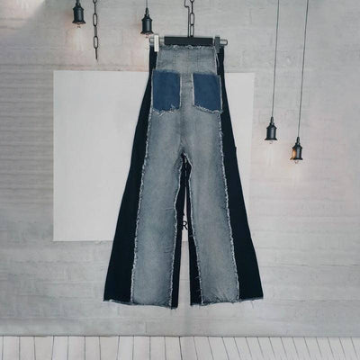Eliza High Rise Patchwork Wide Jeans