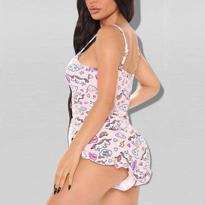 Tamara Allover Print Spaghetti Strap Top & Mini Shorts Nightwear Set