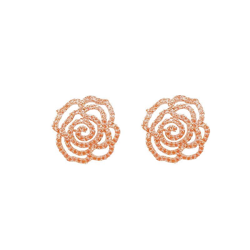 Lauressa Micro Inlaid Rose Stud Earrings - Hot fashionista