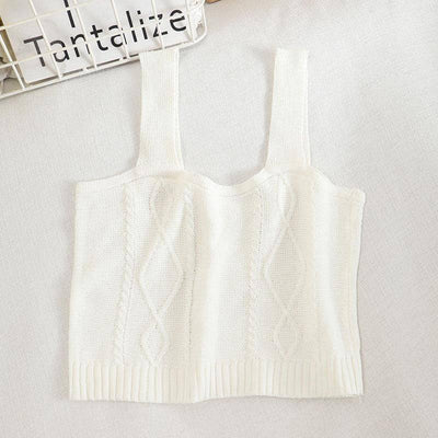 Kaylee Solid Knitted Tank Top - Hot fashionista