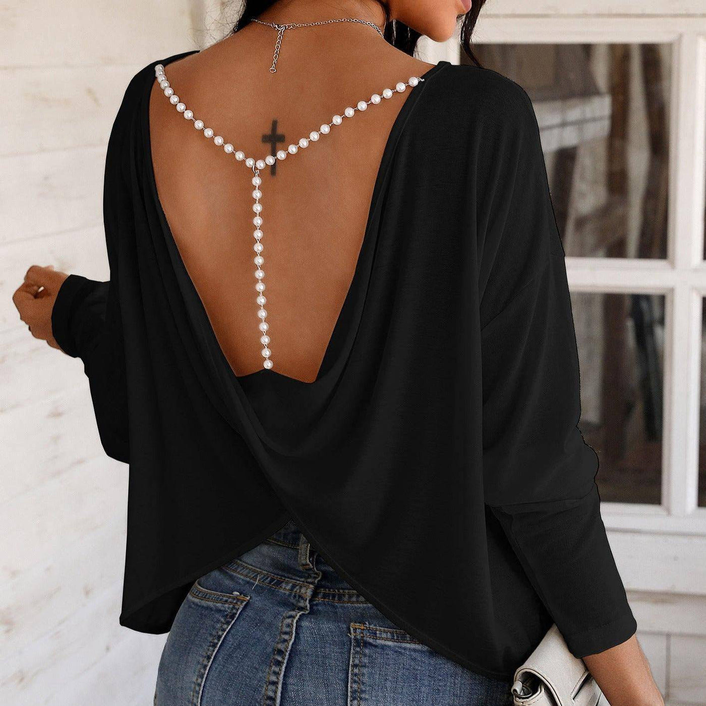Alice Solid Drape Backless Top