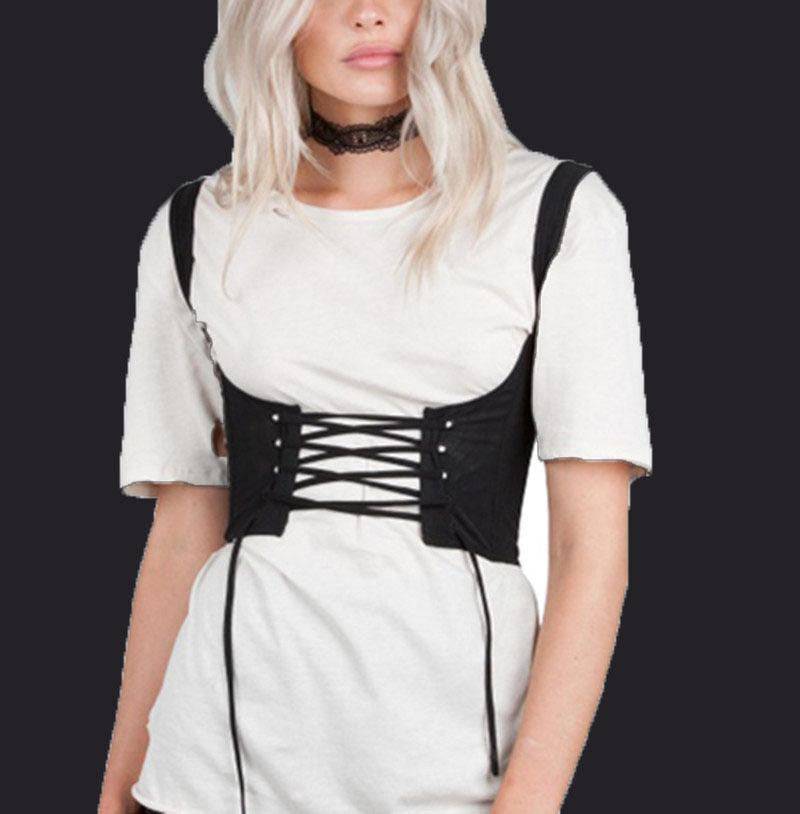 Pearl Criss Cross Lace Up Corset - Hot fashionista