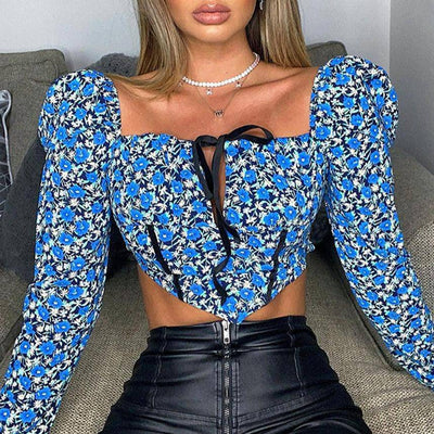 Layla Floral Cropped Corset Top
