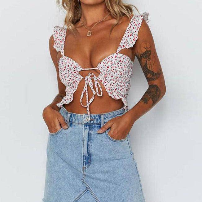Aubrie Ditsy Ring Linked Crop Top - Hot fashionista
