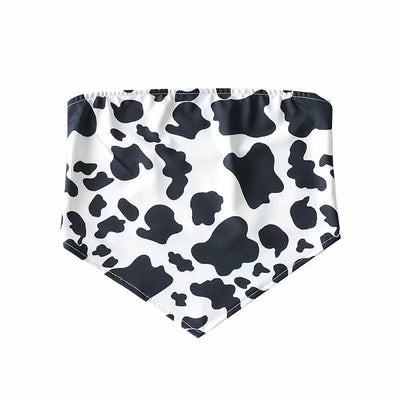 Caylee Cow Pattern Print Bandana Top