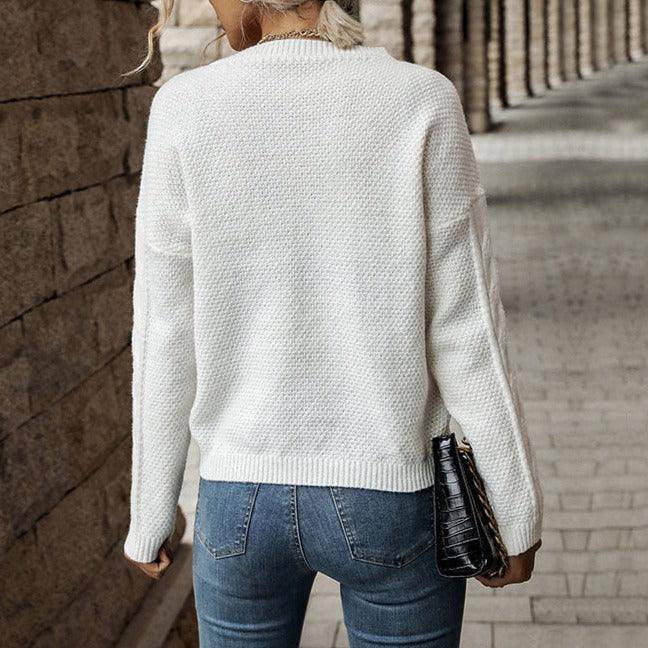 Kaylynn Knitted Solid Sweater - Hot fashionista
