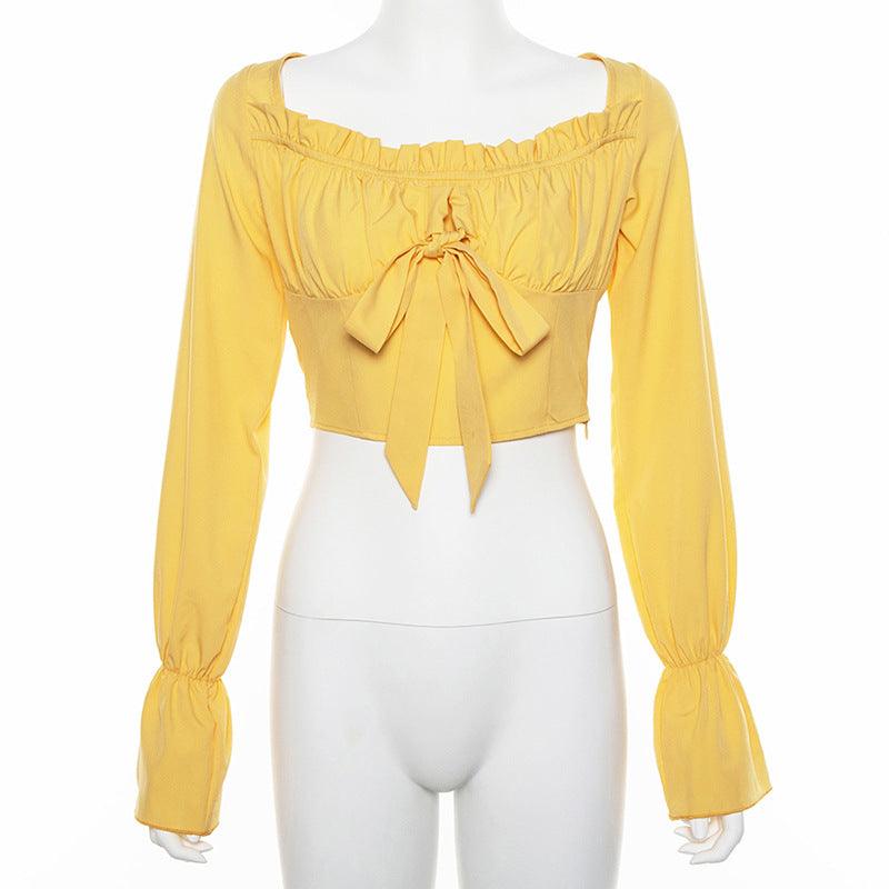 Justice Solid Flounce Sleeve Crop Top - Hot fashionista