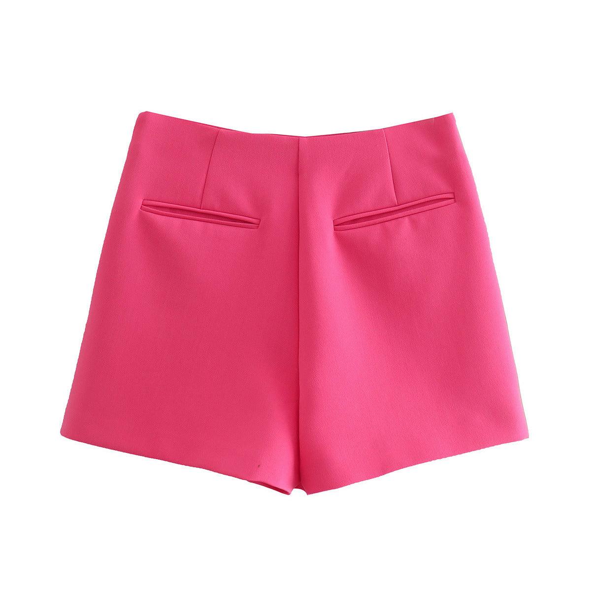 Sharon Solid Asymmetric Mini Shorts - Hot fashionista