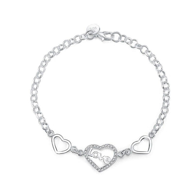 Lorri Silver Heart Cable Chain Bracelet - Hot fashionista