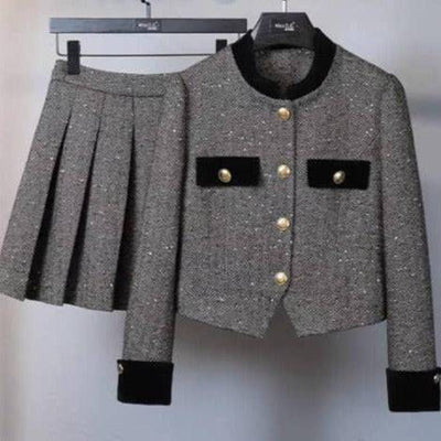 Berkeley Button Down Top & Short Skirt Set - Hot fashionista