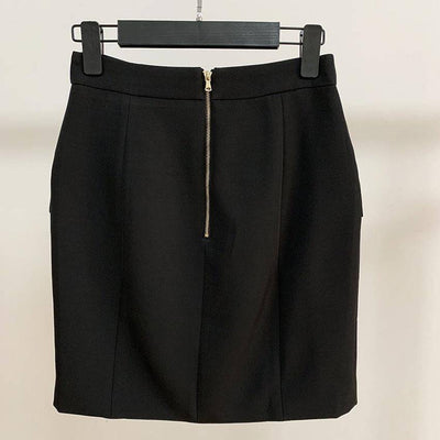 Peyton Solid Button Design Skirt - Hot fashionista