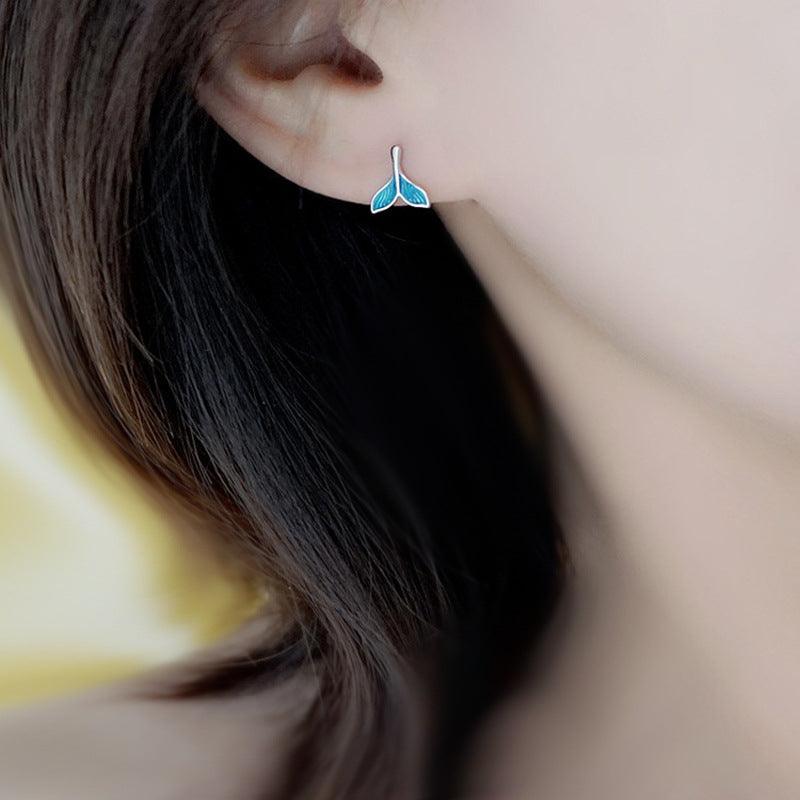 Jaycee Blue Fishtail Stud Earrings - Hot fashionista