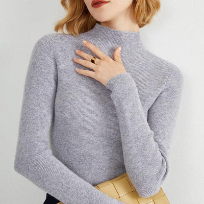 Hot Fashionista Kaelyn Solid Mock Neck Sweater
