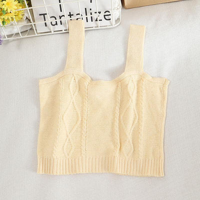 Kaylee Solid Knitted Tank Top - Hot fashionista