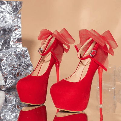 Hot Fashionista Laurie Butterfly-Knot Designer Platform High Heel Sandals
