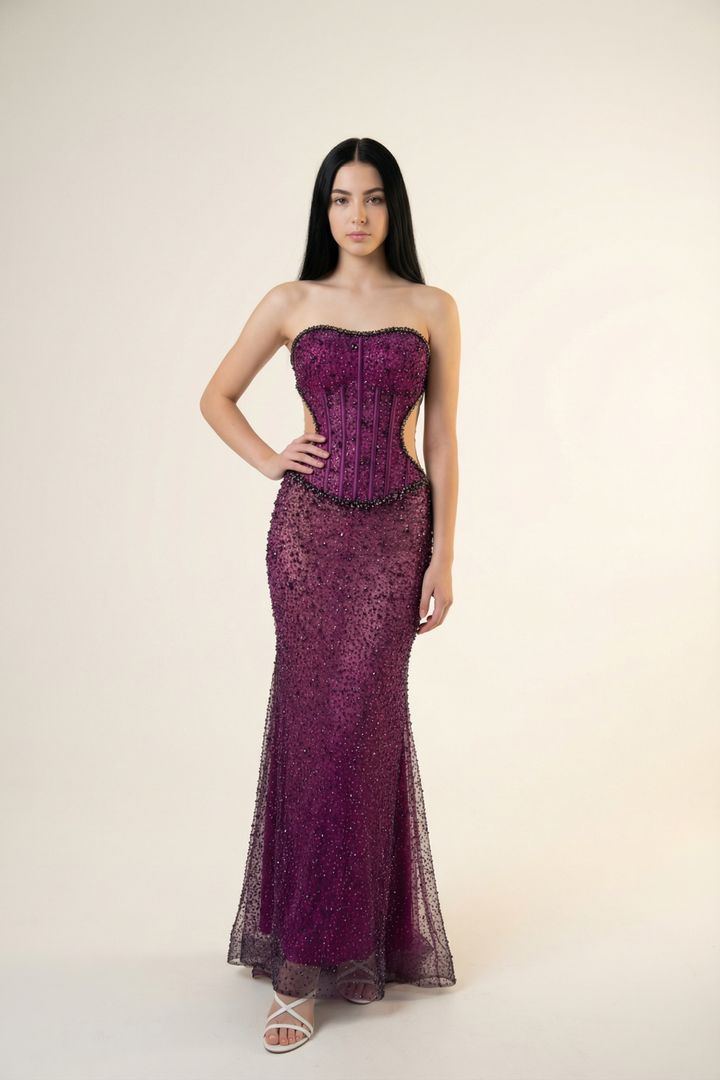 Olive Embellished Corset Dress