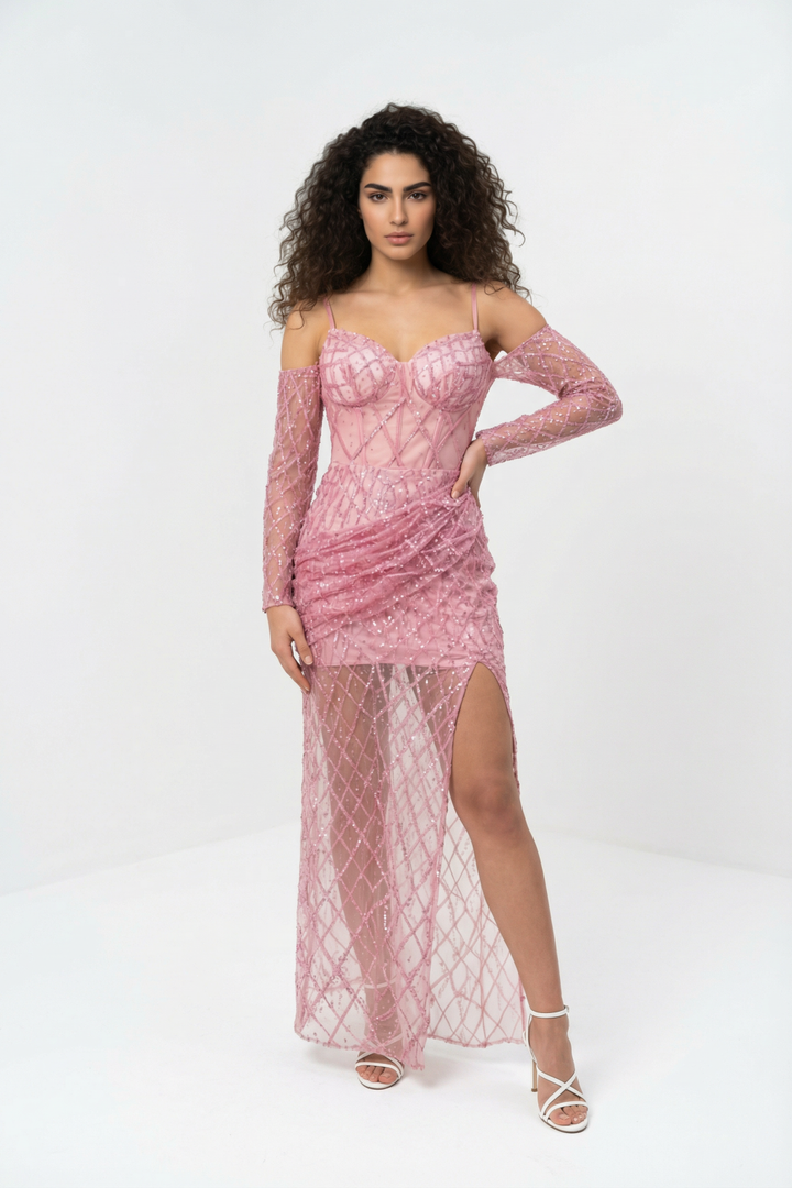 Thea See-through Strappy Maxi Dress