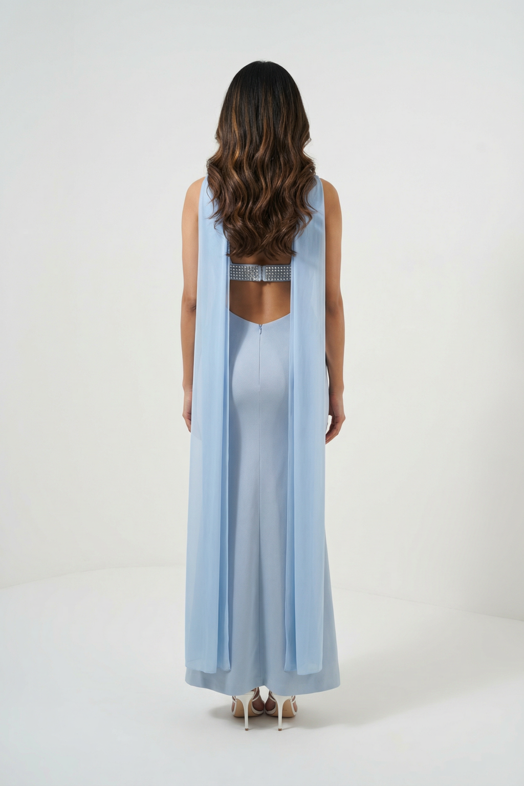 Nora Beaded Halter Strapless Sleeveless Maxi Dress