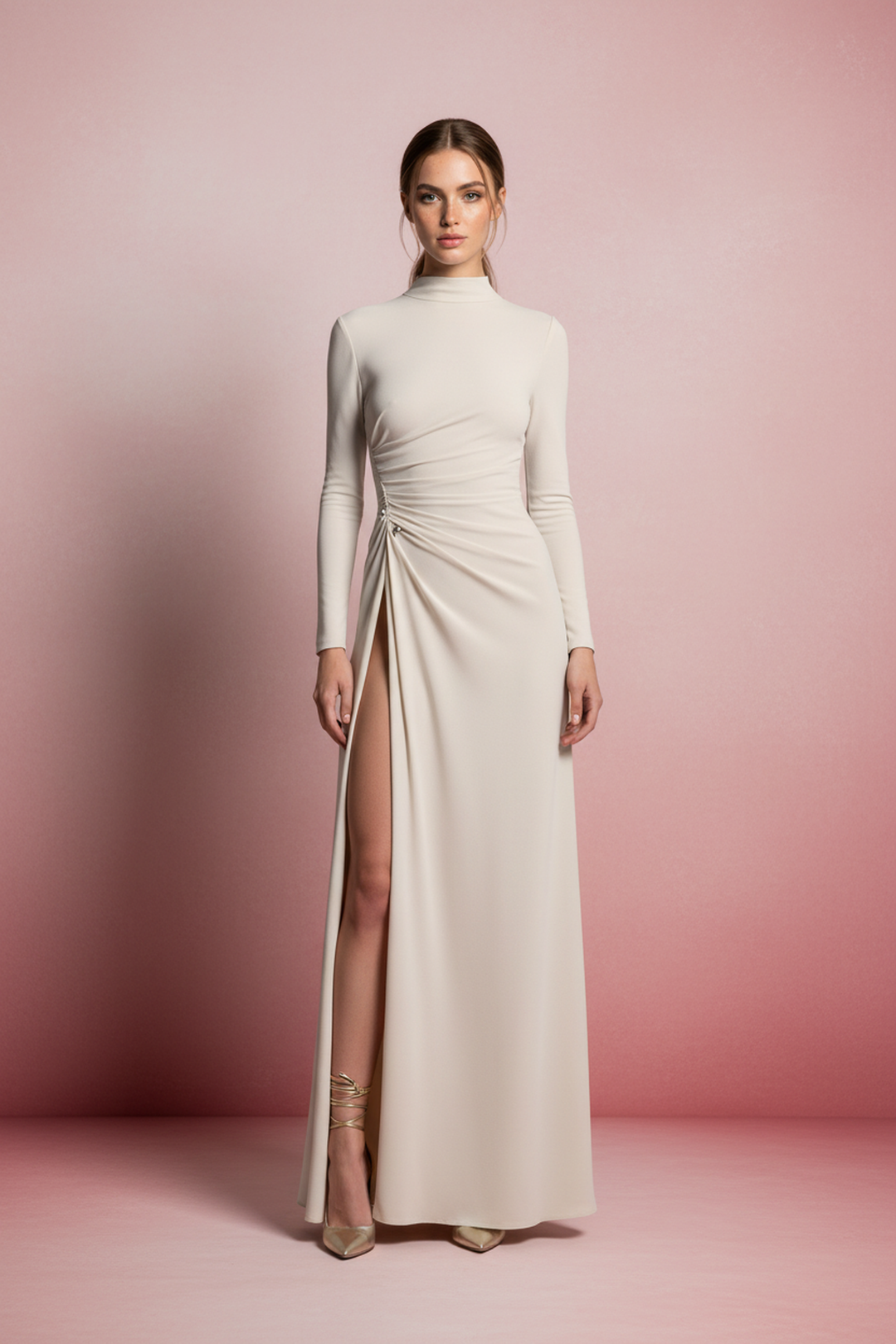 Dakota High-Collar Split Hem Maxi Dress - Hot fashionista