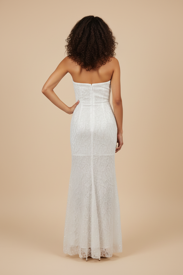 Piper Exquisite V Neck Sequined Beaded Dress - Hot fashionista