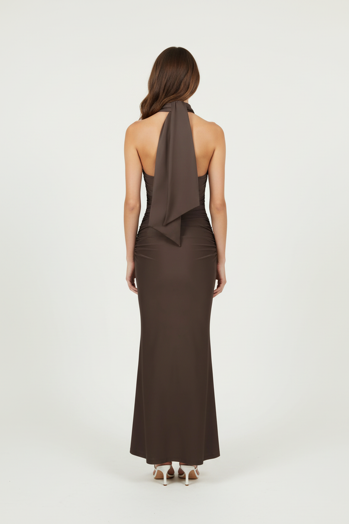 Lennon Halter Cross Neck Cut Out Maxi Dress - Hot fashionista