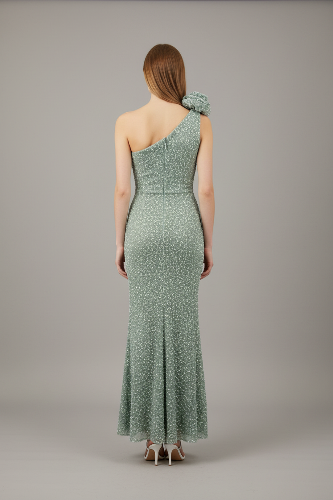 Emilia Sequin Pleated Design One Shoulder Slit Dress - Hot fashionista