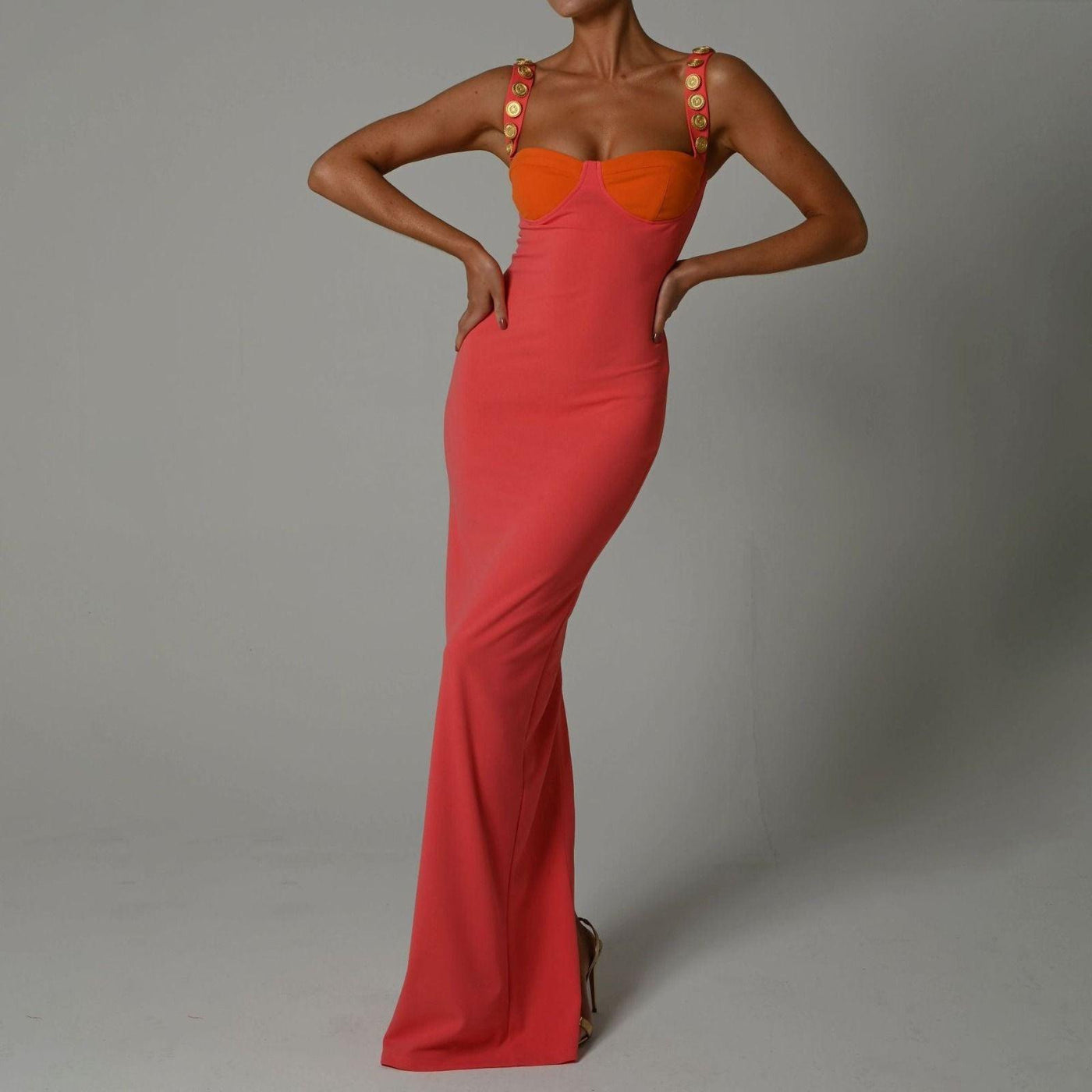 Meghan Patchwork Back Slit Maxi Dress - Hot fashionista