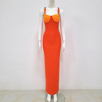 Meghan Patchwork Back Slit Maxi Dress - Hot fashionista