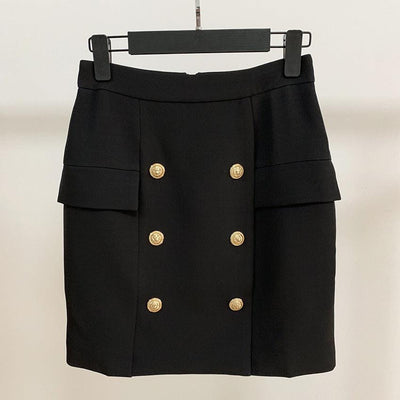 Hot Fashionista Peyton Solid Button Design Skirt