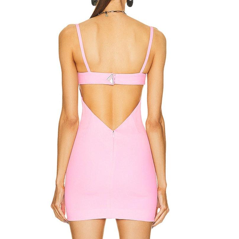Ratana Pink Herve Mini Dress - Hot fashionista