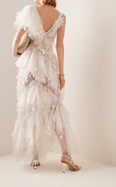 Rhea See-Through Tiered Ruffled Dress