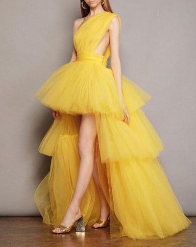 Hot Fashionista Tallulah One Shoulder Tulle Maxi Dress