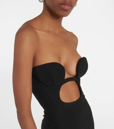 Hot Fashionista Thalia Strapless Cutout Maxi Dress